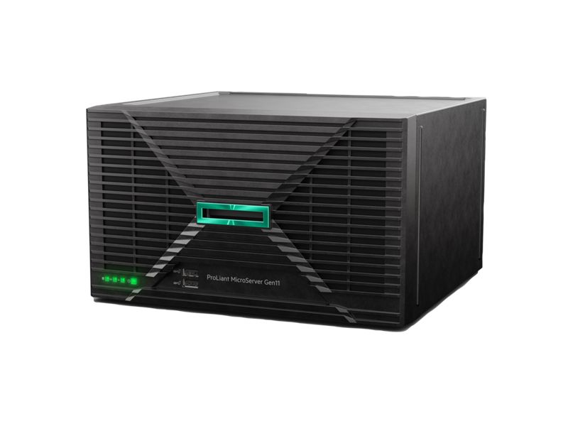 Server HPE ProLiant MicroServer Gen11, MicroTower, Intel Xeon E-2434 (4 C / 8 T, 3.40 GHz - 5.00 GHz, 12 MB cache, 55 W), 32 GB DDR5 ECC, 2 x 4 TB HDD, Fara, 4 x LFF, Fara, Alimentator extern 180 W