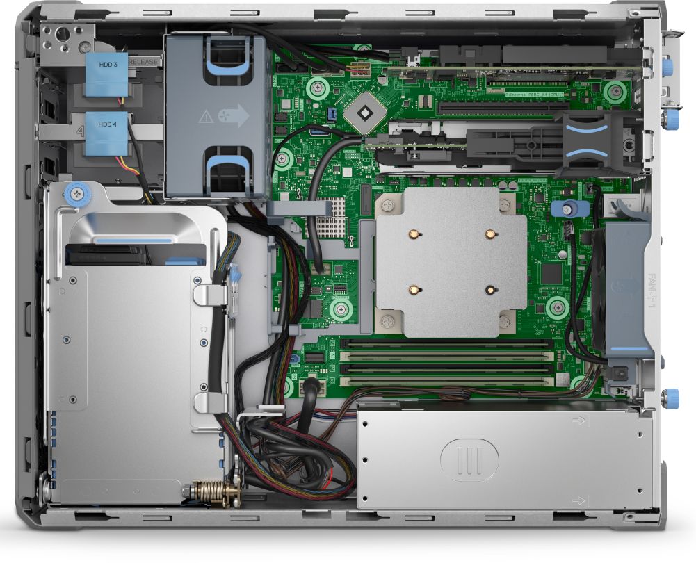 Server DELL PowerEdge T160, Tower, Intel Xeon 6315P (4 C / 4 T, 2.80 GHz - 4.70 GHz, 12 MB cache, 55 W), 16 GB DDR5 ECC, 1 x 2 TB HDD, Fara, 3 LFF + 2 SFF, Fara, 300 W