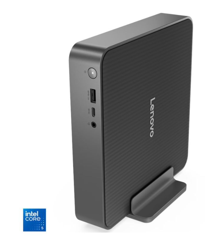 Desktop PC Lenovo IdeaCentre Mini 01IRH10R Mini PC, Intel Core 5 210H (8 C / 12 T, 2.2 GHz - 4.8 GHz, 12 MB cache, 45 W), 8 GB DDR5, 512 GB Tip SSD: M.2 2280 PCIe 4.0x4 NVMe, Fara unitate optica, Intel Intel Graphics Partajata, 150 W, Free DOS