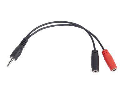 GEMBIRD CCA-417 Gembird Adapter Stereo Mini Jack M 4-pin -> 2x Mini Jack F 20cm black
