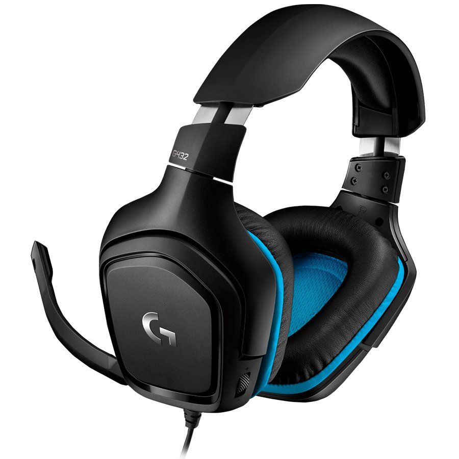 LOGITECH 981-000770 Logitech G432 7.1 Surround Sound Wired Gaming Headset, USB, Leatherette