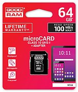 GOODRAM M1AA-0640R12 GOODRAM memory card Micro SDXC 64GB Class 10 UHS-I + Adapter