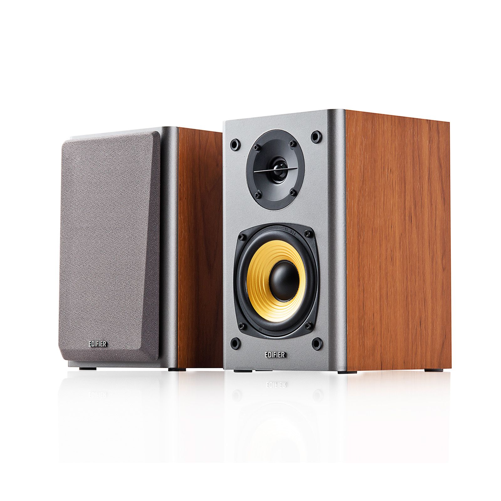 BOXE EDIFIER 2.0, RMS:  42W (2 x 21W), bluetooth telecomanda wireless, volum, bass, treble, optical, brown,  R1280DBb    (include TV 8 lei)