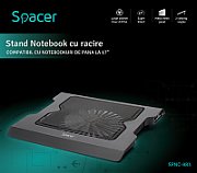 STAND SPACER notebook Gaming 17 ,sita metal, 2xfan 12.5cm, 2xfan 7cm cu led albastru, black,  SPS-Gaming  (include TV 0.75 lei)