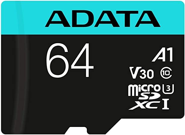 ADATA AUSDX64GUI3V30SA2-RA1 ADATA 64GB Premier Pro MICROSDXC. R/W up to 100/80 MB/s. with Adapter