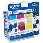 Cartus cerneala Brother LC980VALBP ,Black/tri-color ,1 x 300 pagini, 3 x 260 pagini ,Original (LC980VALBP)