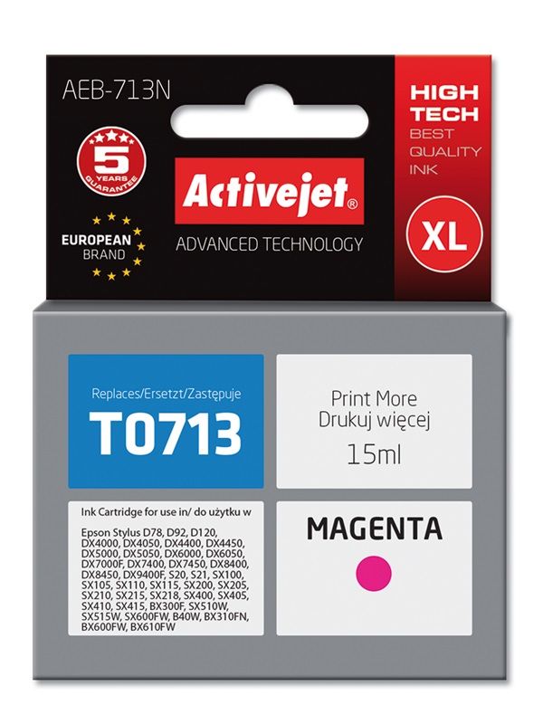 Cartus cerneala Activejet AEB-713N ,Magenta ,15 ml (compatibil cu Epson AEB-713N)