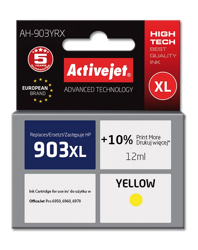 Cartus cerneala Activejet AH-903YRX ,Galben ,12 ml (compatibil cu HP AH-903YRX)