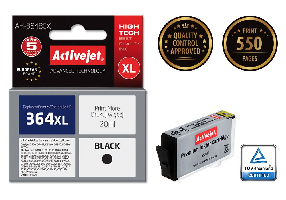 Cartus cerneala Activejet AH-364BCX ,Negru ,20 ml (compatibil cu HP AH-364BCX)