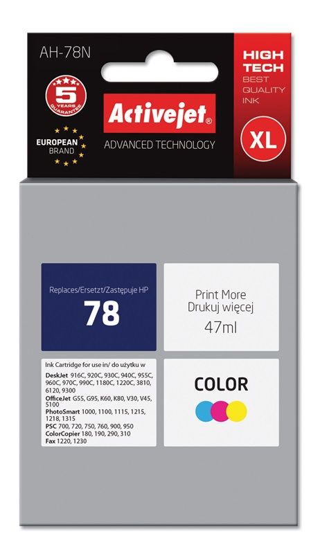 Cartus cerneala Activejet AH-78N ,Color ,47 ml (compatibil cu HP AH-78N)