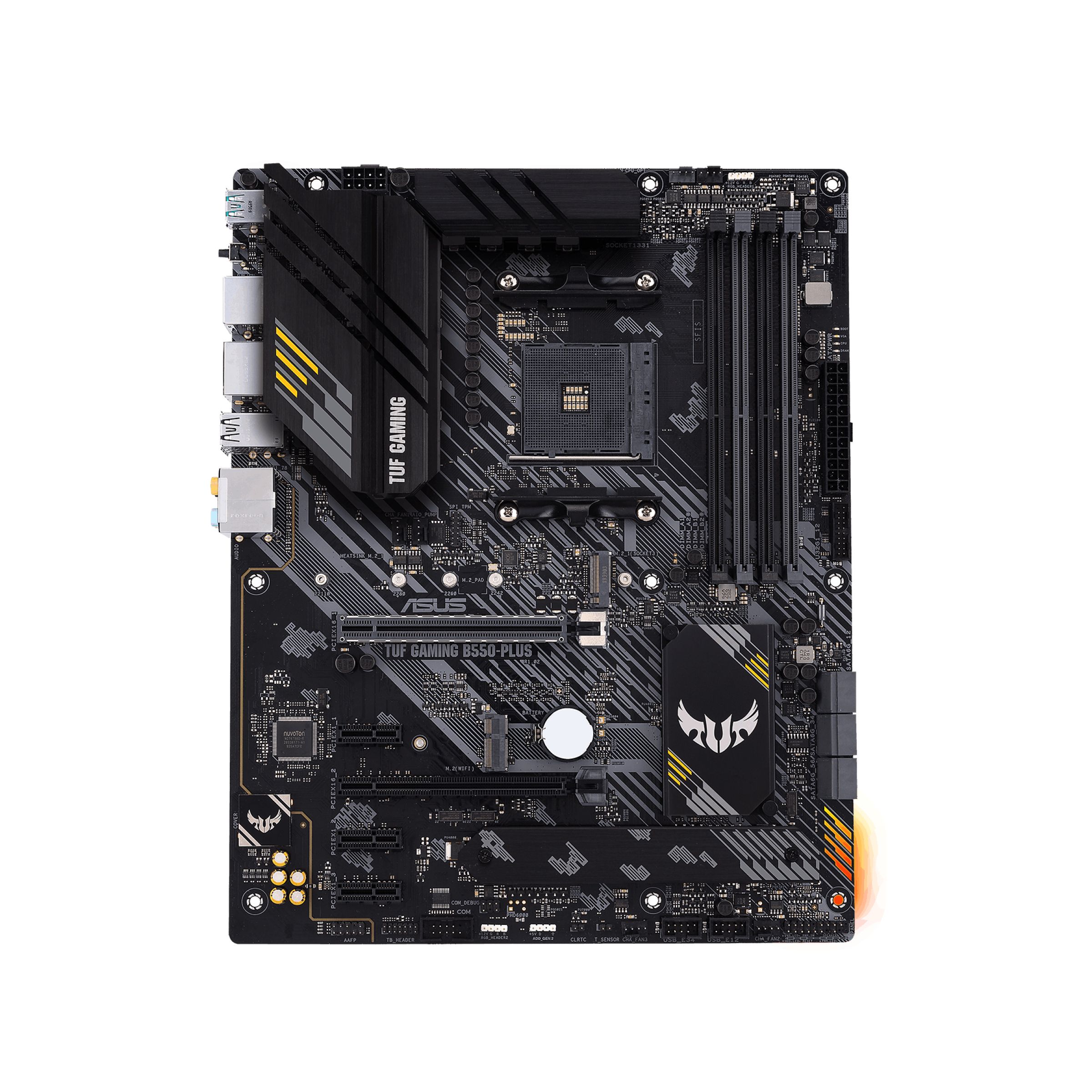 Placa de baza ASUS TUF GAMING B550-PLUS, socket AM4, 4x DDR4 UDIMM, 6x SATA, 2x NVMe, 13x USB-A, 1x USB-C, ATX