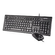 Kit TASTATURA si Mouse A4TECH,  KR-85+OP-620D , cu fir, 104 taste format standard, mouse 1000dpi, 4/1 butoane, negru,  KR-8520D-USB  (timbru verde 0.8 lei)
