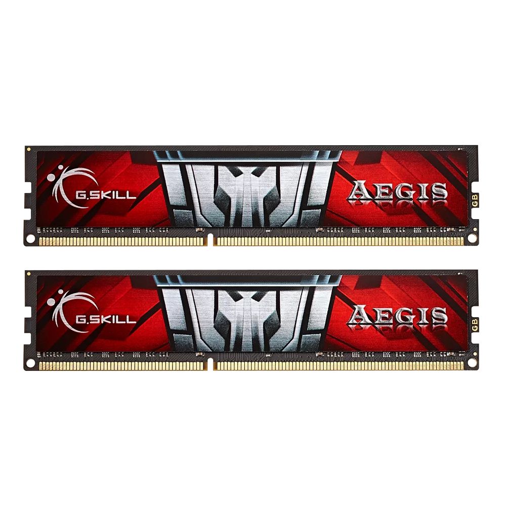 Memorie G.Skill Aegis 16 GB DDR3 1600 MHz CL11, kit 2 x 8 GB, Rosu-argintiu