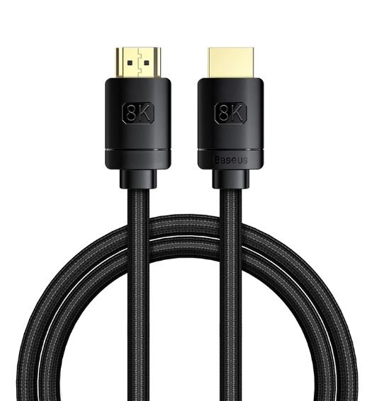 CABLU video Baseus High Definition, HDMI (T) la HDMI (T), versiunea 2.1, rezolutie maxima 8K UHD (7680 x 4320) la 60 Hz, conectori auriti, 3m, negru  CAKGQ-L01  (include TV 0.15 lei)