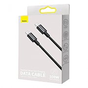 CABLU alimentare si date Baseus Superior, Fast Charging Data Cable pt. smartphone, USB Type-C la USB Type-C 100W, 1m, negru  CATYS-B01  (include TV 0.06 lei)