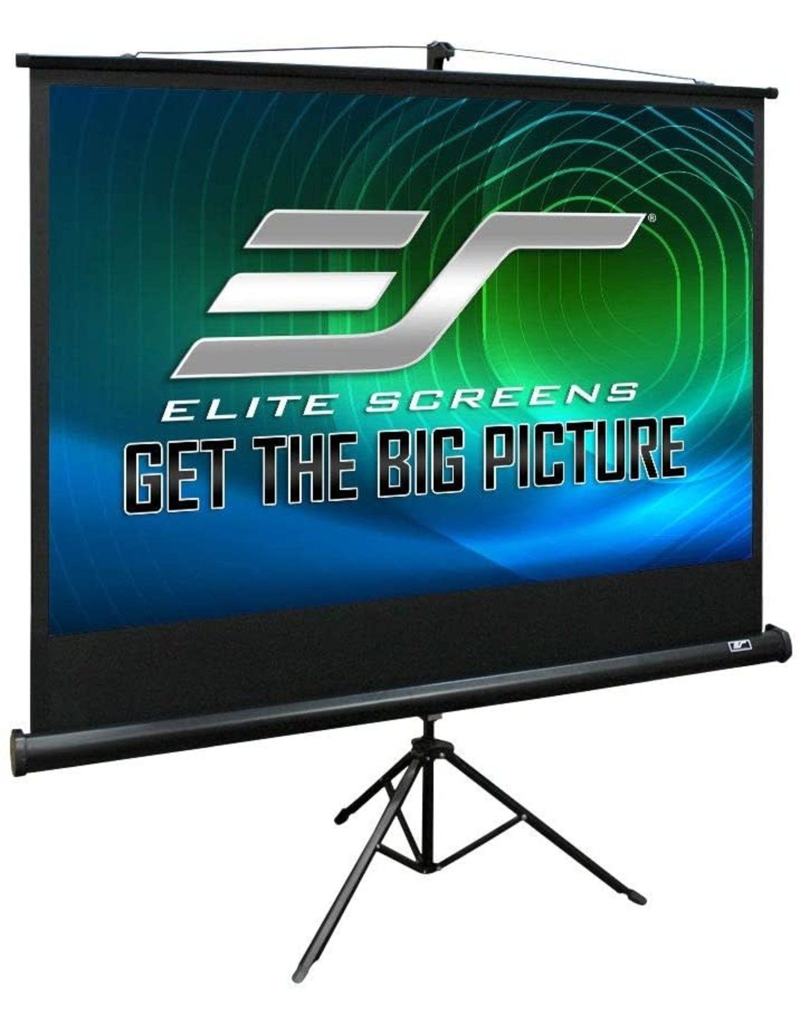 Ecran proiectie cu trepied, 240 x 180 cm, profesional, EliteScreens TR120 Negru, Format 4:3