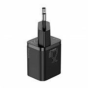 INCARCATOR retea Baseus Super Si, Quick Charge 30W, 1 x USB Type-C 5V/3A si 1 x USB 5V/3A, negru  CCSUP-J01  (include TV 0.8lei)