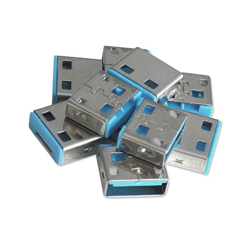 Lindy 10 USB Port Locks BLUE no Key  https://www.lindy.co.uk/accessories-c9/security-c388/usb-port-blocker- without-key-pack-of-10-colour-code-blue-p2329