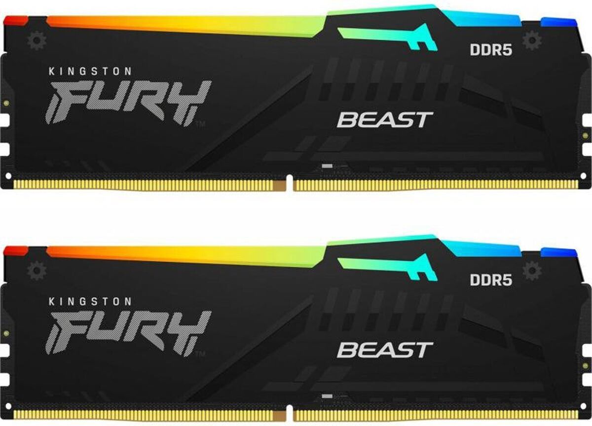 Memorie Kingston FURY Beast 32 GB DDR5 5600 MHz CL40, kit 2 x 16 GB, XMP 3.0, Negru, RGB