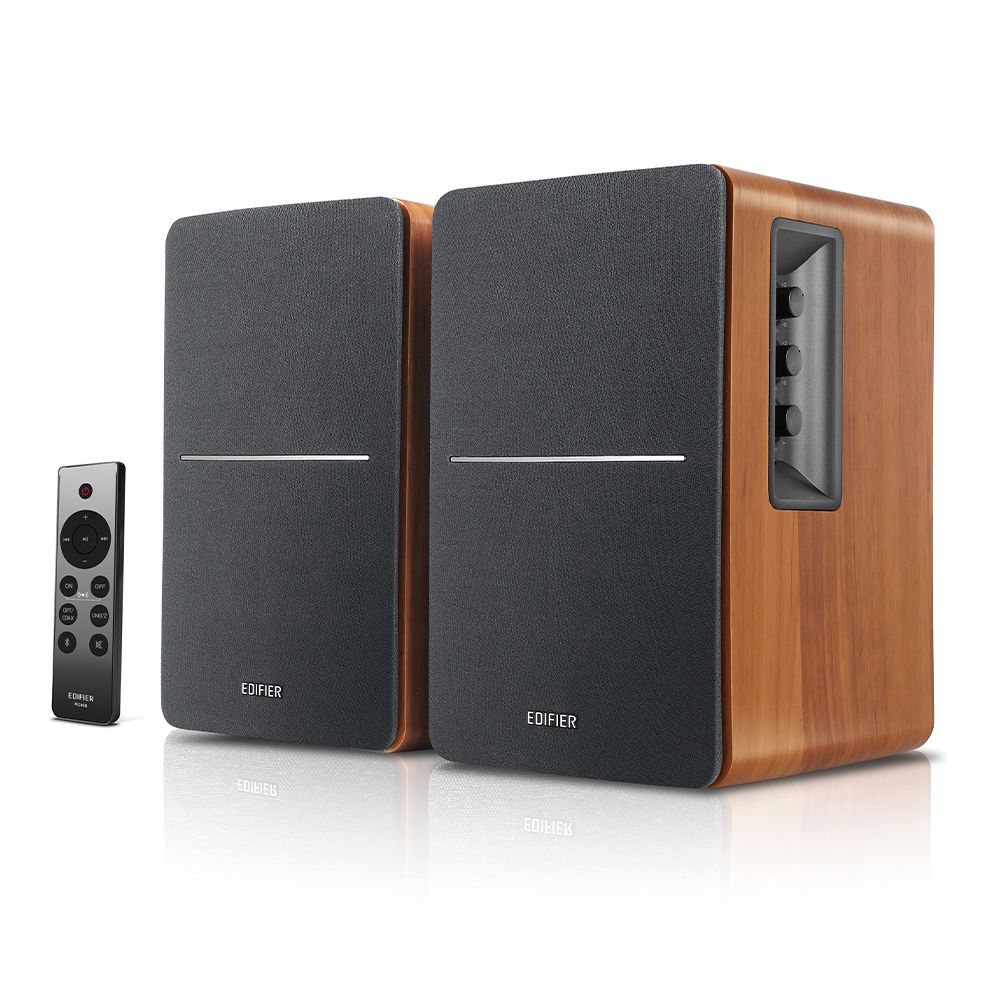 BOXE EDIFIER 2.0, RMS:  42W (2 x 21W), bluetooth telecomanda wireless, volum, bass, treble, optical, sub-out, brown,  R1280DBS-BR   (include TV 10lei)