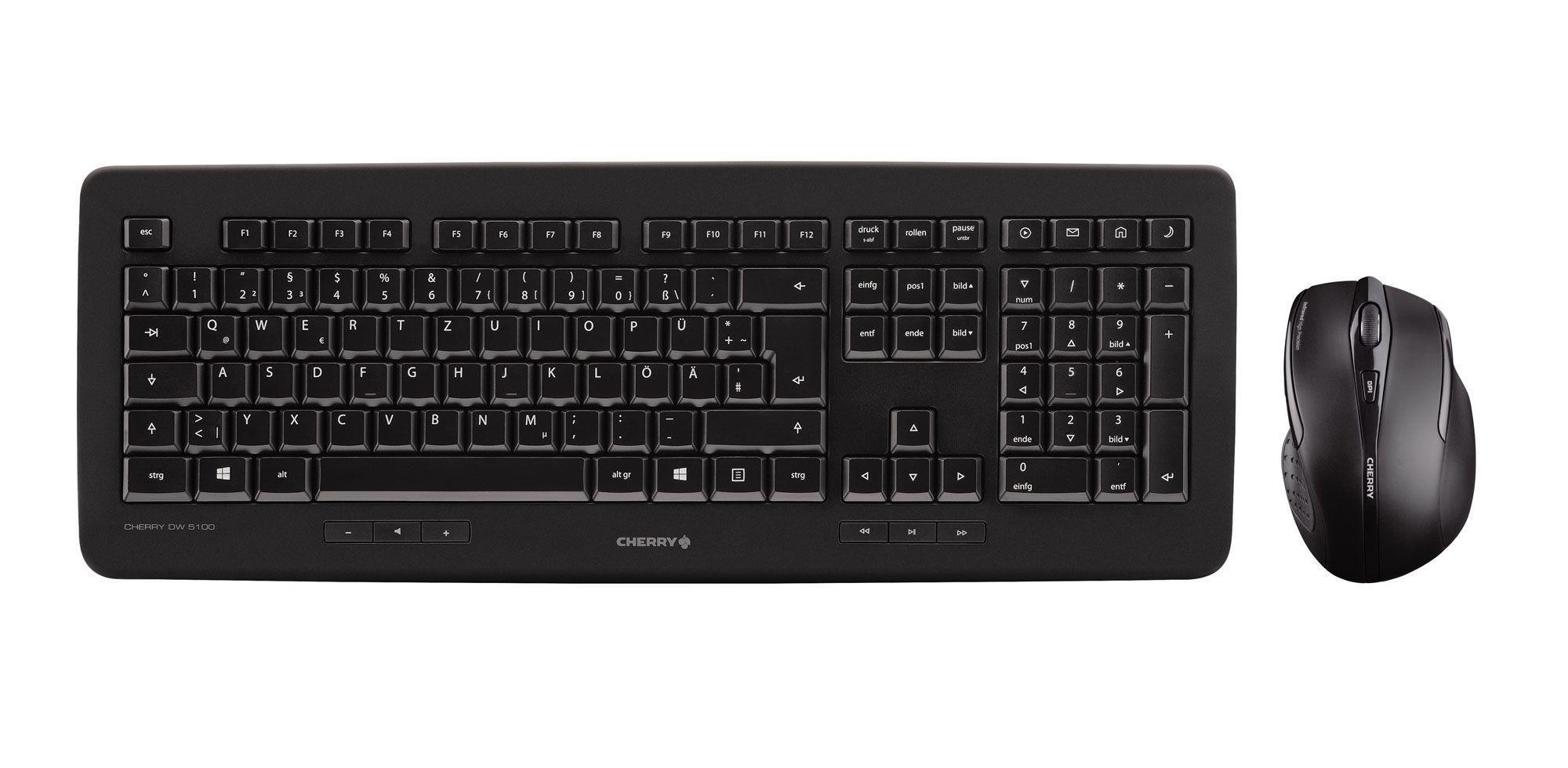 CHERRY Desktop DW 5100 [US/EU] Wireless black  Laserbeschriftete Tasten