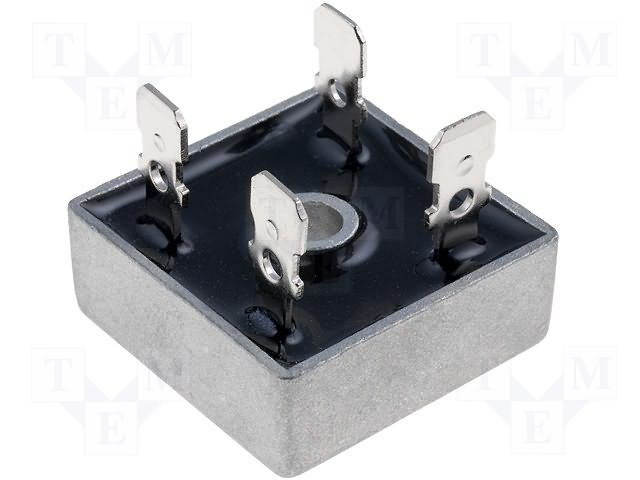 Bridge rectifier 25A 1000V
- aluminum case
- with fast-on connectors
Packaging: bulk 1 pc.