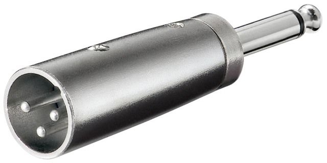 Adapter XLR male to 6.35mm mono male adapter
Packaging: bulk 1 pc.