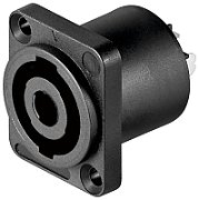 SPEAKON female 4-pin socket, panel mountable, square
Packaging: bulk 1 pc.
