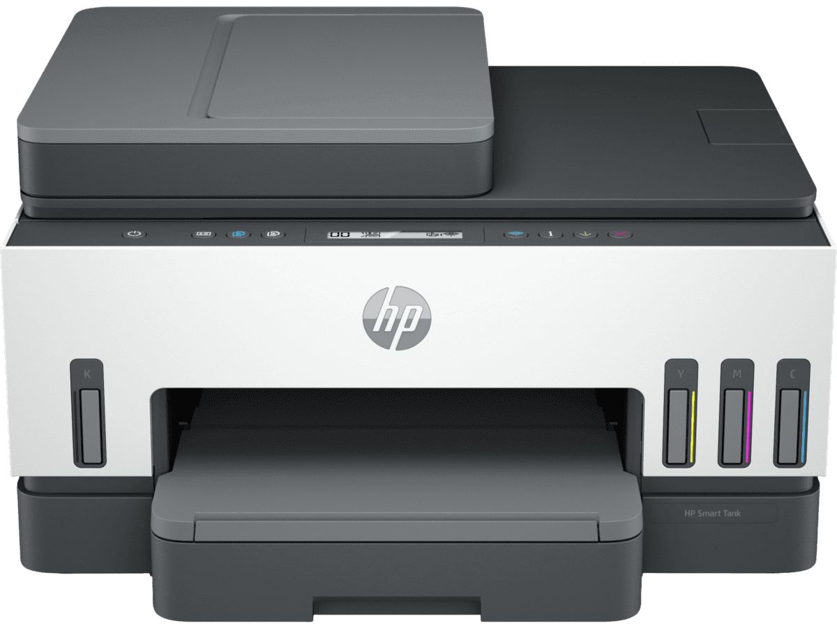 Imprimanta multifunctionala inkjet color HP Smart Tank 750, A4, duplex, ADF, USB 2.0, Wi-Fi, Bluetooth, 15 ppm negru, 9 ppm color