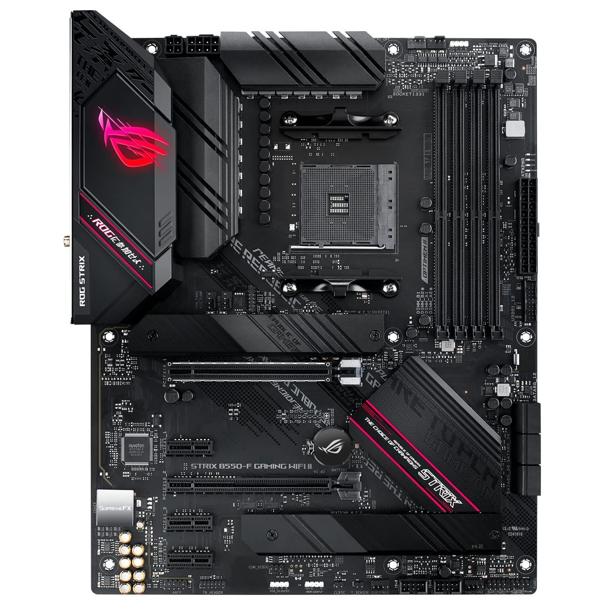 Placa de baza ASUS ROG STRIX B550-F GAMING WIFI II, socket AM4, 4x DDR4 UDIMM, 6x SATA, 2x NVMe, 13x USB-A, 1x USB-C, ATX