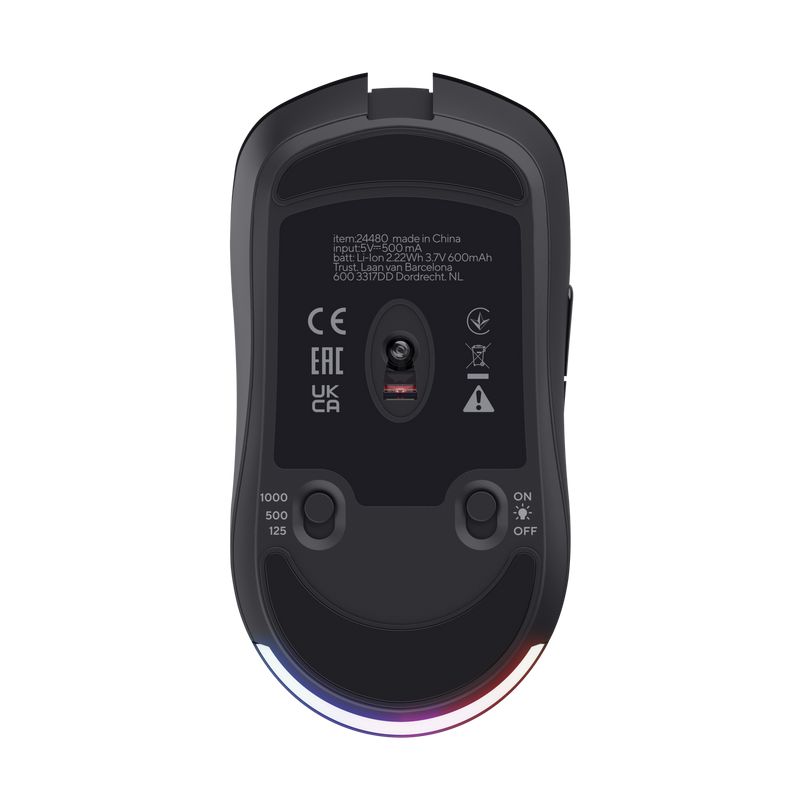 Mouse Trust GXT980 REDEX wireless, USB 2.0, rezolutie maxima 10000 DPI, 6 butoane, iluminare full RGB , negru