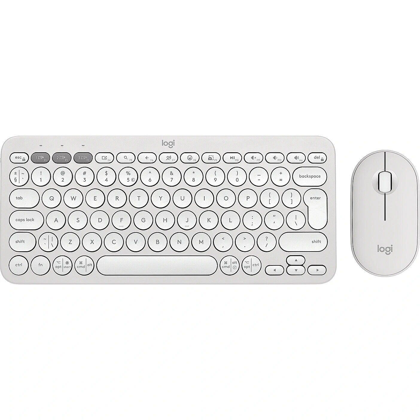 LOGITECH Pebble 2 Combo - TONAL WHITE - (US) INTL - 2.4GHZ/BT - N/A - INTNL-973 - UNIVERSAL