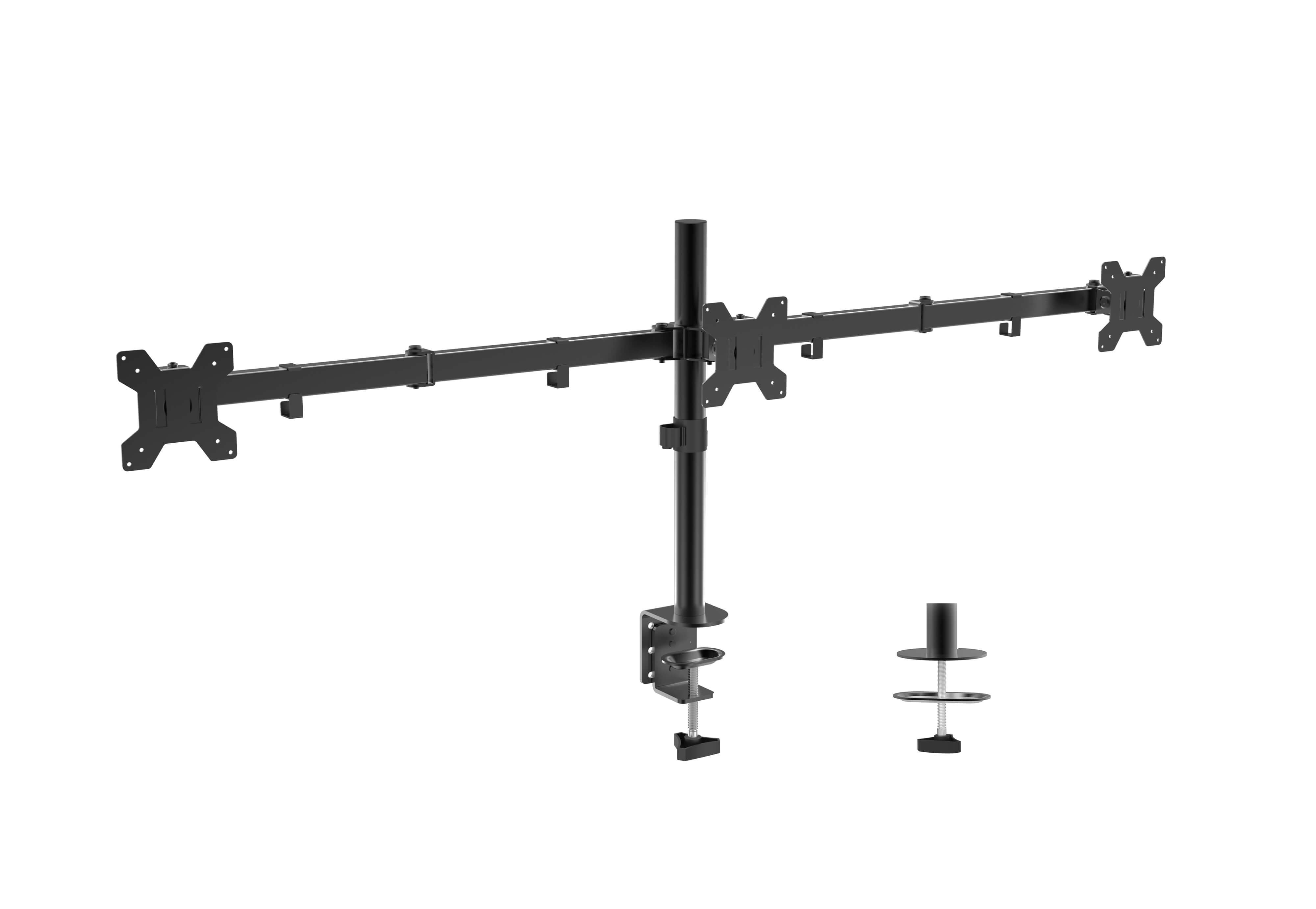 Suport Monitor BlackMount MENG03, 3 monitoare 10-27 , cu menghina, max.8kg/ecran