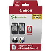 Cartus cerneala Canon 2970B017AA ,Black/tri-color ,9 ml + 9 ml ,Original (PG-510 / CL-511)