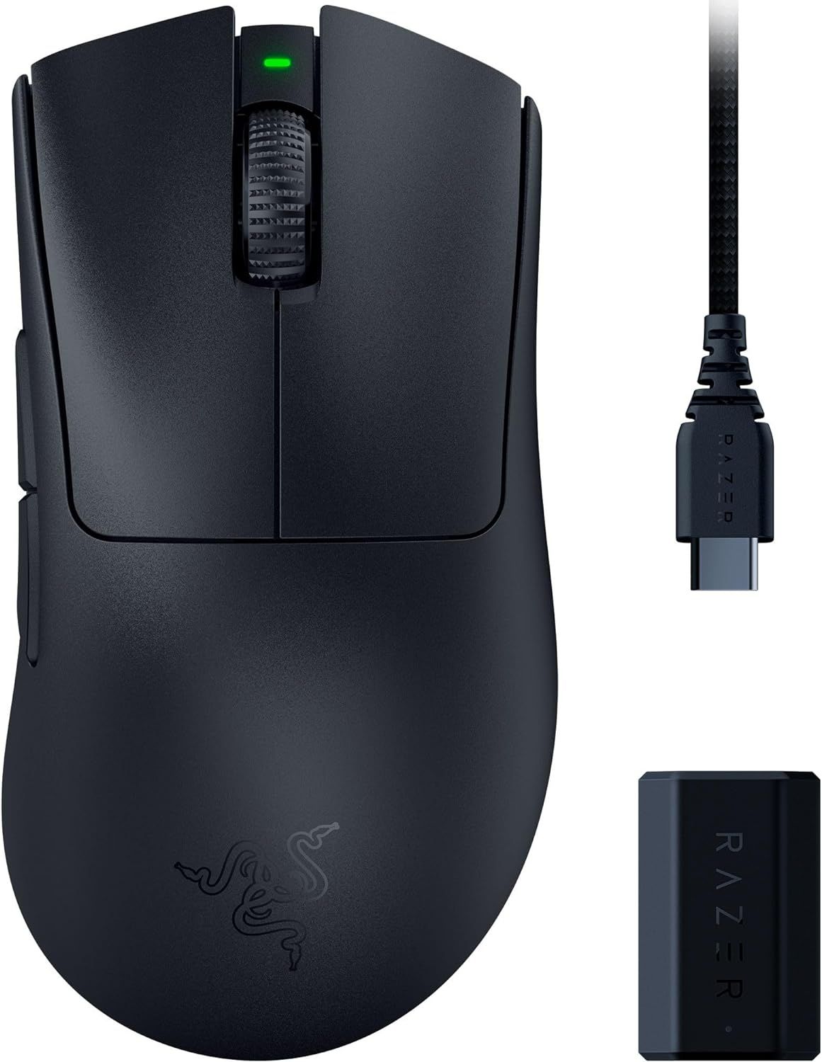 Mouse Razer DeathAdder V3 Pro optic, numar butoane progamabile 5, rezolutie 30000 DPI, negru, include Dongle wireless HyperPolling