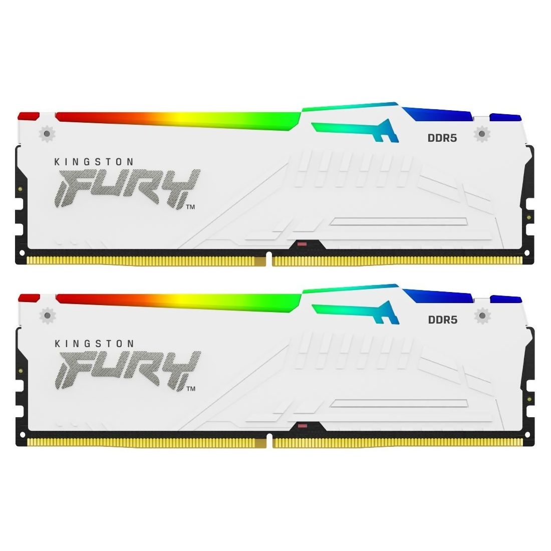 Memorie Kingston FURY Beast 32 GB DDR5 6000 MHz CL30, kit 2 x 16 GB, XMP 3.0 / EXPO, Alb, RGB