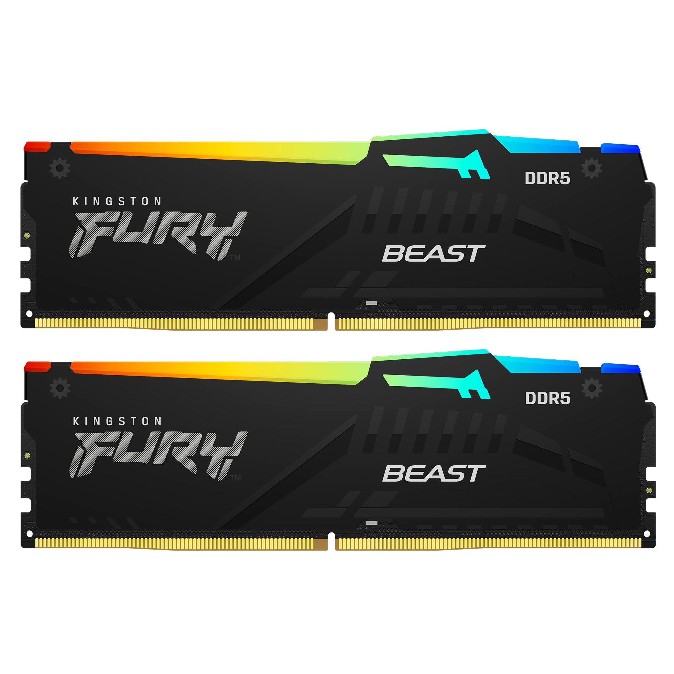 Memorie Kingston FURY Beast 64 GB DDR5 6000 MHz CL30, kit 2 x 32 GB, XMP 3.0 / EXPO, Negru, RGB