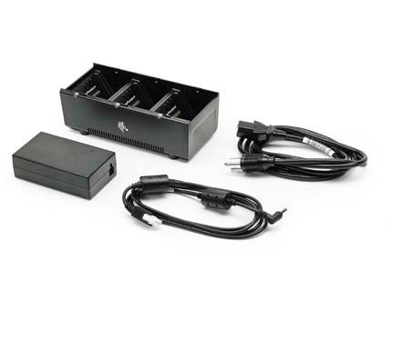 3 slot battery charger ZQ600, QLn and ZQ500 Series Includes power supply and EU power cord