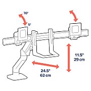 Ergotron Tischhalter HX 2-Monitore-32 -15kg -SW -Höhenverst.