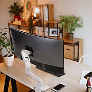 HX DESK SINGLE MONITORARM WHITE/42IN 9-19KG TILT 75 MIS-D 10Y W
