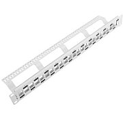 LANBERG PPKS-1224-S Lanberg keystone Patch Panel Blank 24 port Staggeged 1U with Organizer, grey