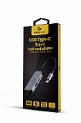Gembird A-CM-COMBO3-02 USB Type-C 3-in-1 multi-port adapter (USB port + HDMI + PD)  silver
