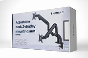 Gembird MA-DA2-02 Adjustable desk 2-display mounting arm (tilting)  17”-32”  up to 8 kg