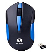 Mouse Serioux wireless, Drago 300, 1000dpi, albastru, baterie AA inclusa, receptor nano, blister, USB
