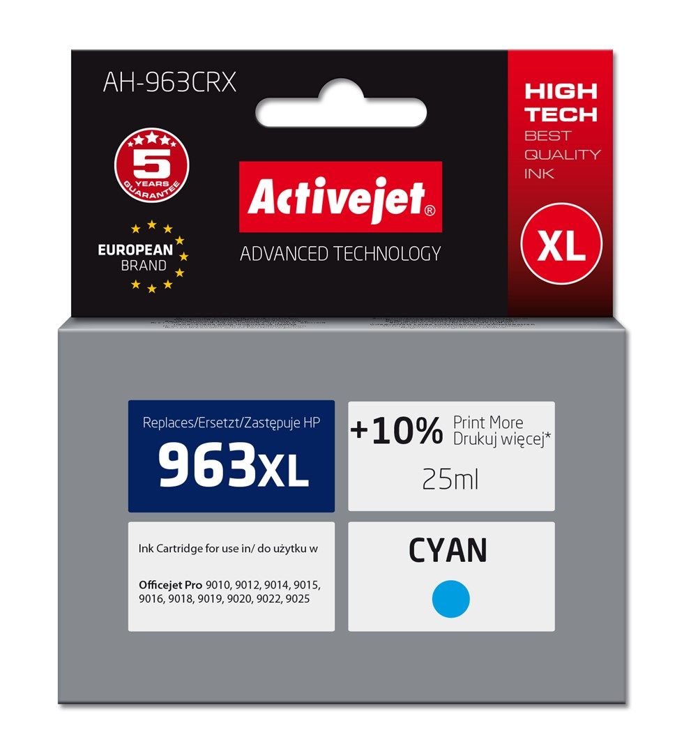 Cartus cerneala Activejet AH-963CRX ,Albastru ,25 ml (compatibil cu HP 963XLc)