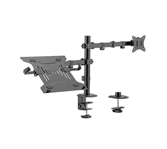 Gembird MA-DA-03 Adjustable desk mount with monitor arm and notebook tray (rotate  tilt  swivel)  17”-32”  up to 9 kg
