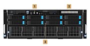 Server ASUS ESC8000A-E12, Rack 4U, fara procesor, 2 x AMD socket SP5  max 400 W, fara memorie, 8 x LFF, 4 x 3000 W