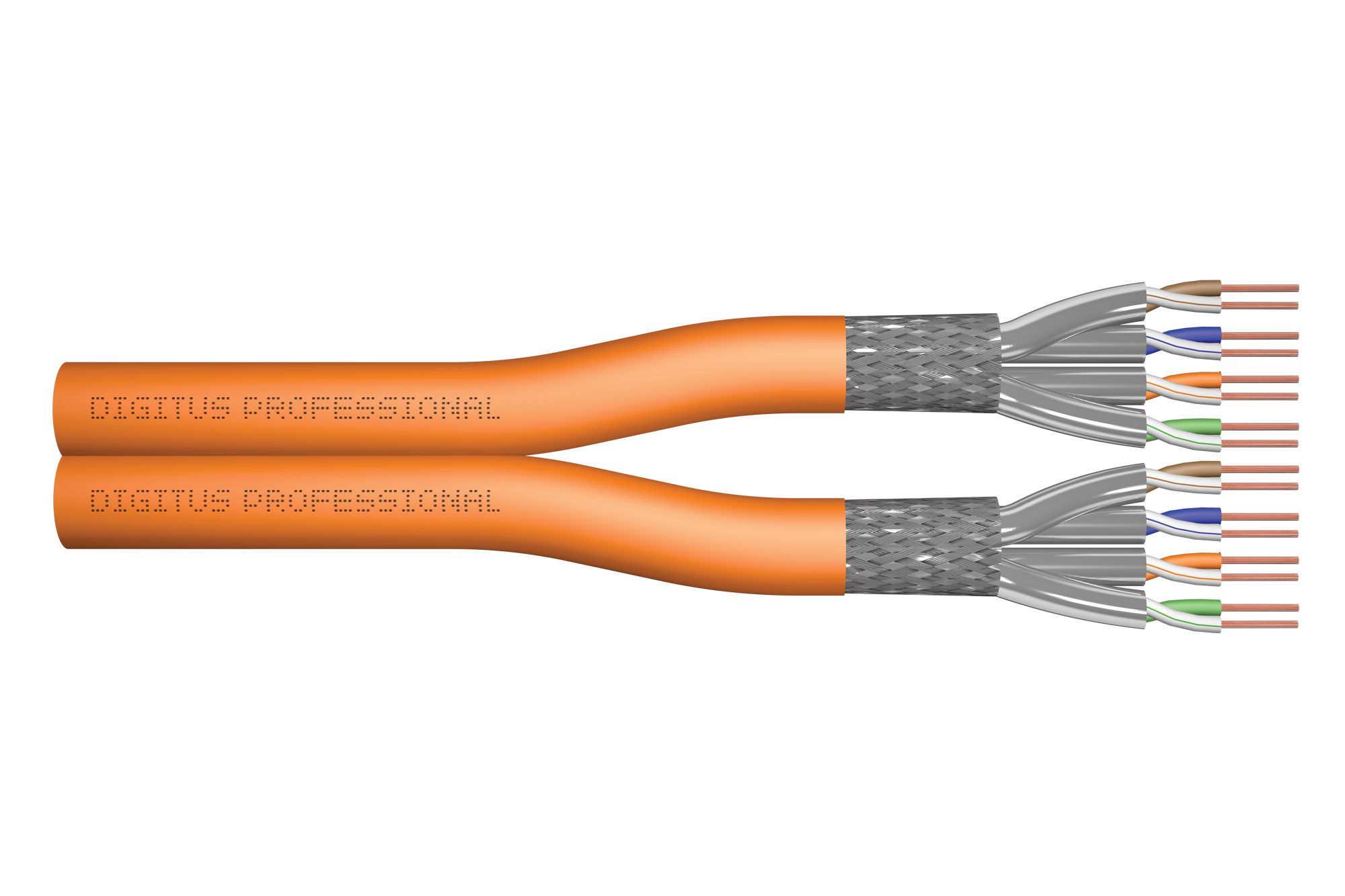 Installation cable DIGITUS cat.7  S/FTP  Dca  AWG 23/1  LSOH  50m  orange  foil
