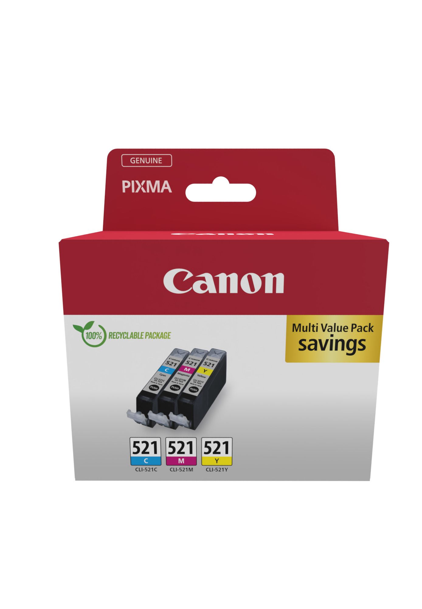 Cartus cerneala Canon 2934B016 ,Color ,3 x 9 ml ,Original (CLI-521cmy)