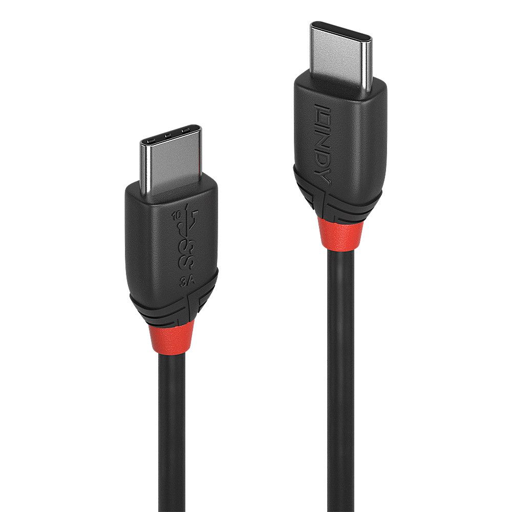Cablu Lindy 1m USB 3.2 Type C to C, material PVC, putere maxima  60W (20V 3A, Standard Power Range (SPR)), rezolutie maxima 4K 4096x2160@ 60Hz, latime de banda suportata 20Gbps, negru